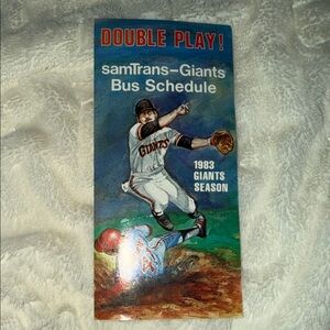1983 San Francisco Giants baseball season SamTrans bus schedule pamphlet